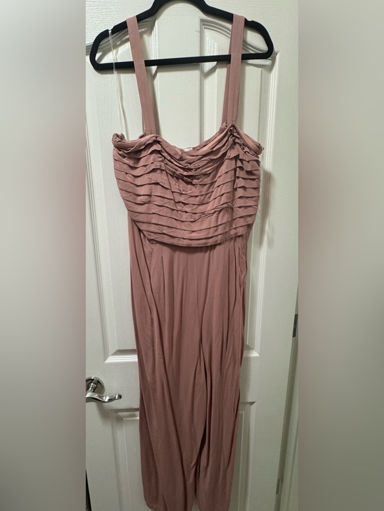 Eyeshadow Pants - Eyeshadow Mauve Pleated Bodice Spaghetti Strap Jumpsuit